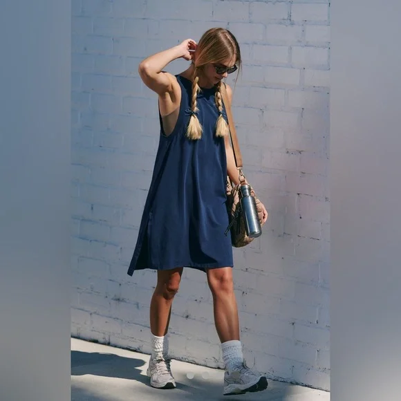 navy blue free people dress Free People Noel Shine Mini Dress Navy